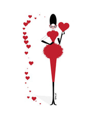 queen of hearts fashion illustration print
